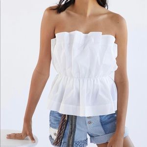Anthropology ruffled tube top